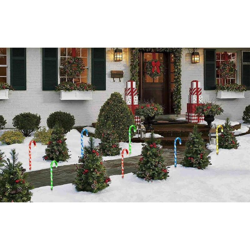 4pcs LED Christmas Candy Outdoor Decoration Cane Path Garden Light Multi Colour