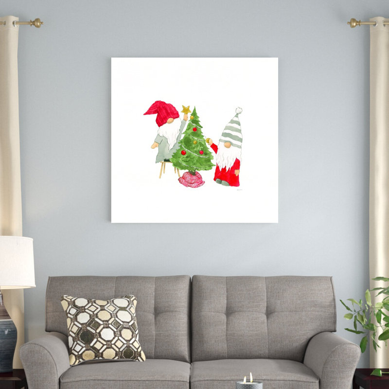 «Winter Gnomes IV» par Jenaya Jackson - peinture sur toile tendue, H 36 po x l 36 po x P 1,25 po