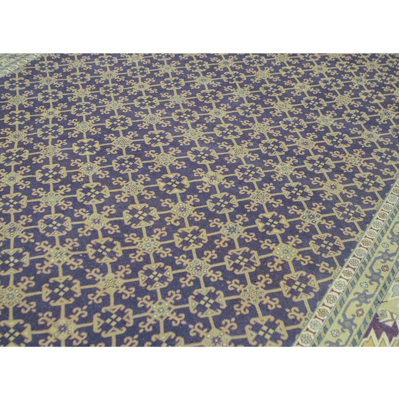 Wool Oriental Area Rug in Purple/Taupe