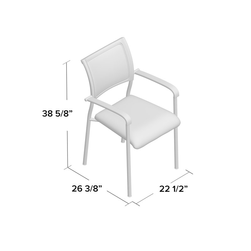 Black Mesh Reception Stacking Chair with Metal Frame