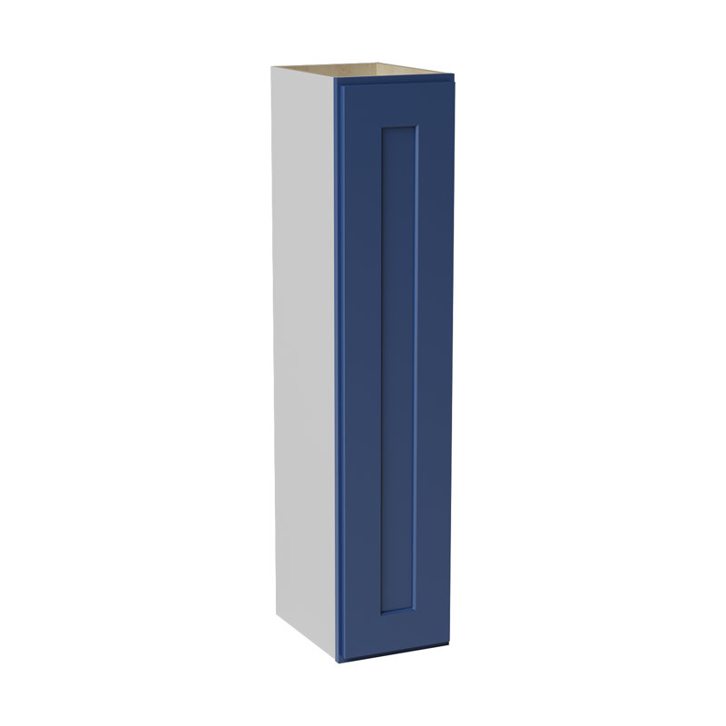 Armoire de cuisine en bois massif prête à assembler, H 42 po x l 9 po x P 12 po, Shaker bleu