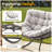 Light Gray Egg Rocking Chair With Ottoman, All-Weather Wicker Lounge & Cushions-272895733