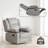 34”W Upholstered Swivel Reclining Rocking Chair-702031714