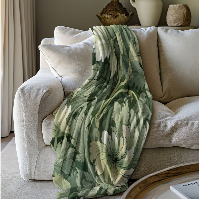Damask Glow - 1 Piece Premium Blanket, Queen