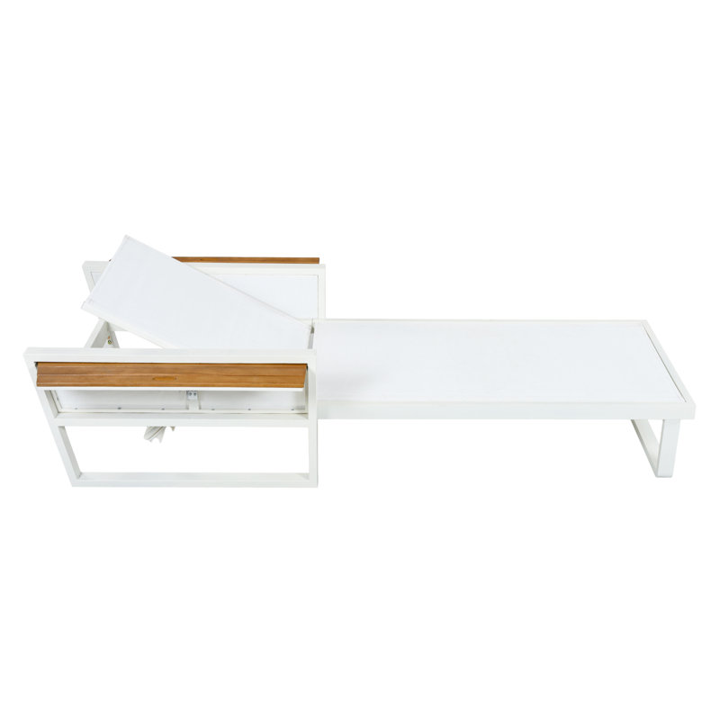 Chaises longues de patio modernes, fauteuil inclinable réglable avec accoudoirs pliables en teck, Does Not Apply 1