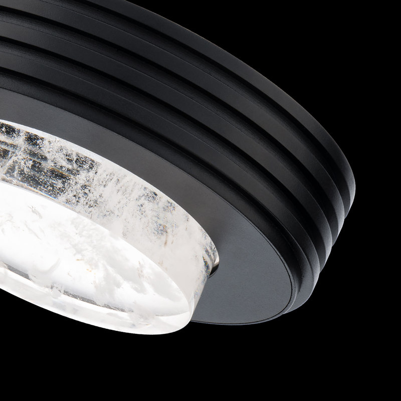 Zircle 1 Light Crystal LED Flush Mount, Black
