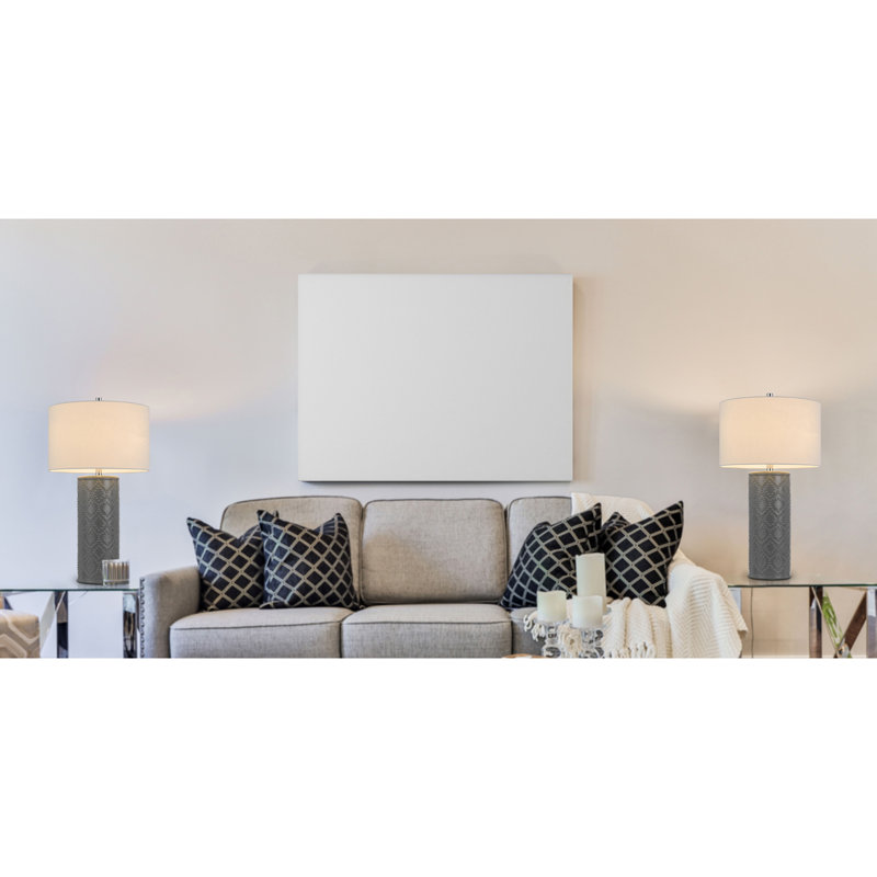 Ensemble de 2 lampes de table en céramique Castine, fini gris ardoise, hauteur 72,4 cm (28,5 po).
