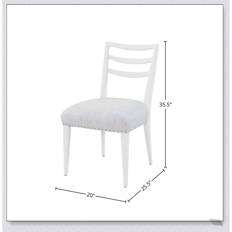 Ensemble de 2 chaises de salle à manger Ladderback avec finition de couleur océan, structure robuste et design classique