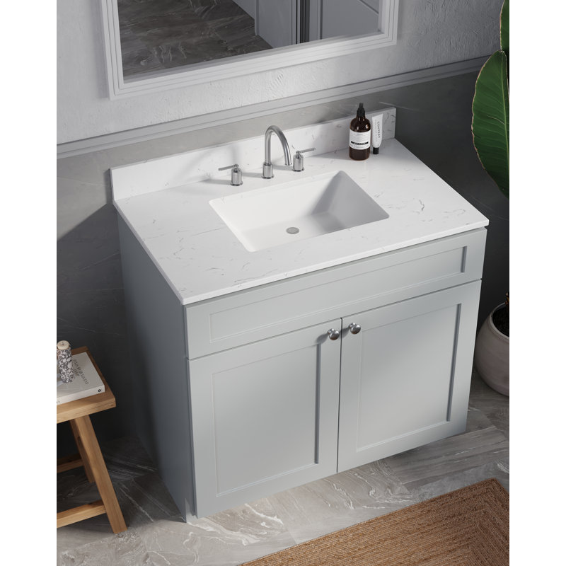 Ensemble de meuble-lavabo simple 36 po Chrisna, Gris