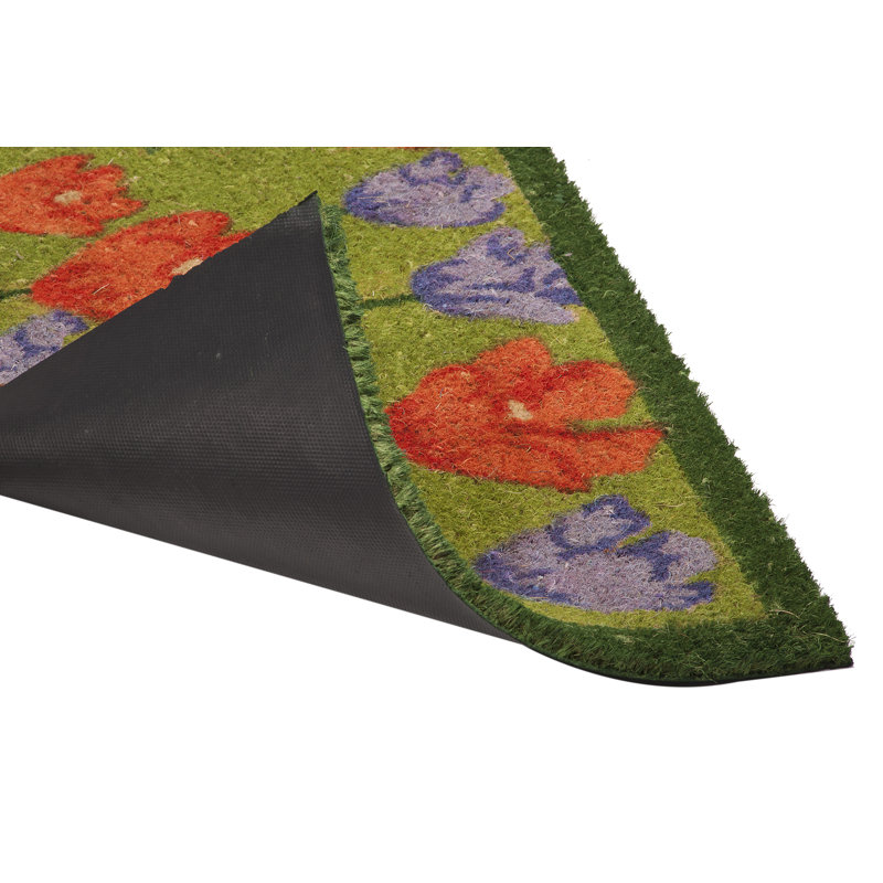 Fleurs 30 po x 18 po tapis de porte extérieur antidérapant