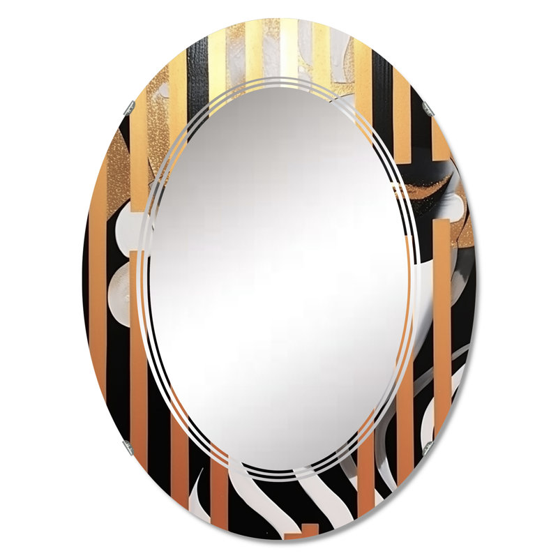Muzna - Miroir mural moderne ovale, 30 po x 20 po