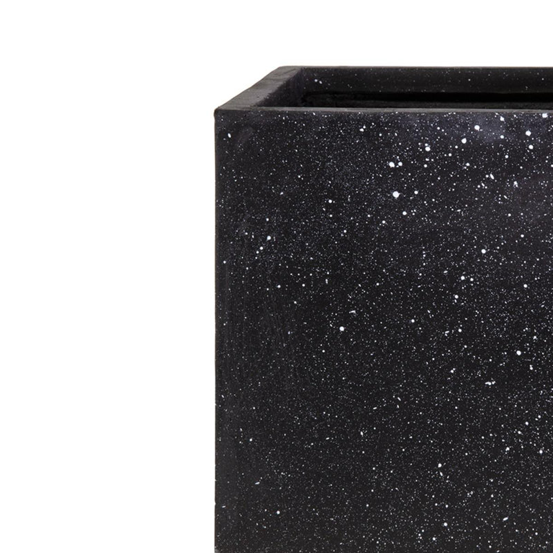 Concrete Effect Square Planter, Frostproof Reinforced Stone Outdoor Plant Pot, Garden Planter Box with Drainage Holes