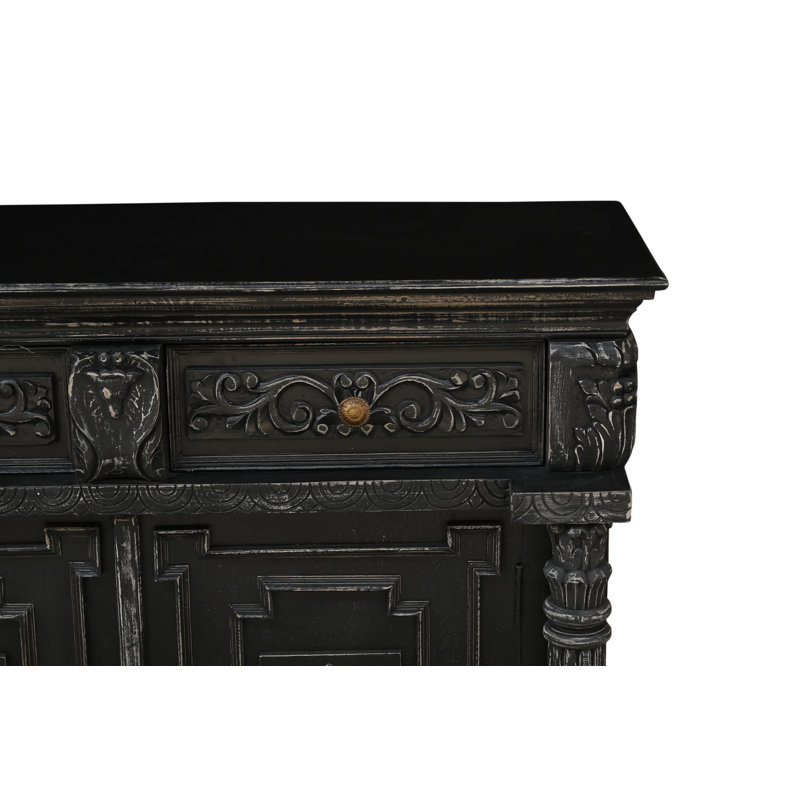  Buffet en bois massif Berlene, 89" W, Black