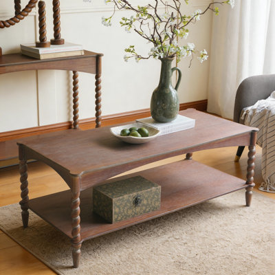 47X22x18.5" Brown Wood Coffee Table