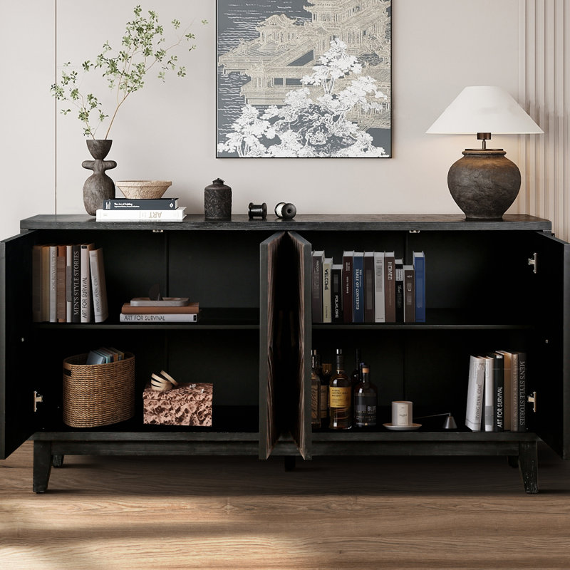 Rebecka Wooden Storage Cabinet, Antique Brown