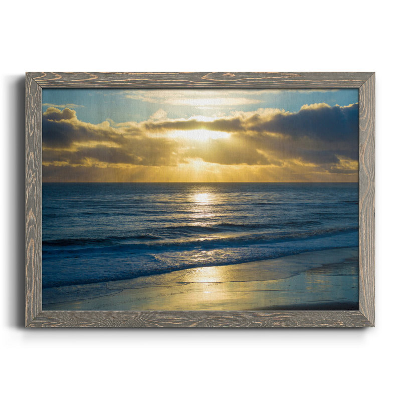 Beach Sunset Surfers - Photographie de cadre sur toile, H 20 po x l 17 po x P 1,5 po, Érable