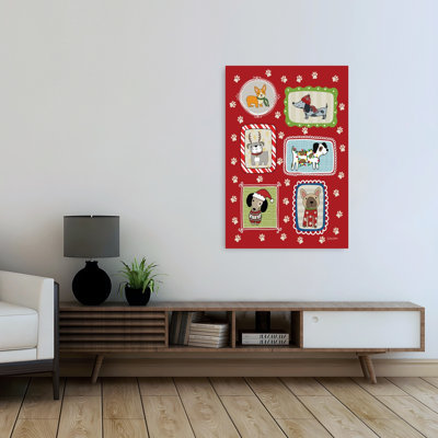Holiday Hounds Whimsical Abstract Contemporary Dog Wall Art