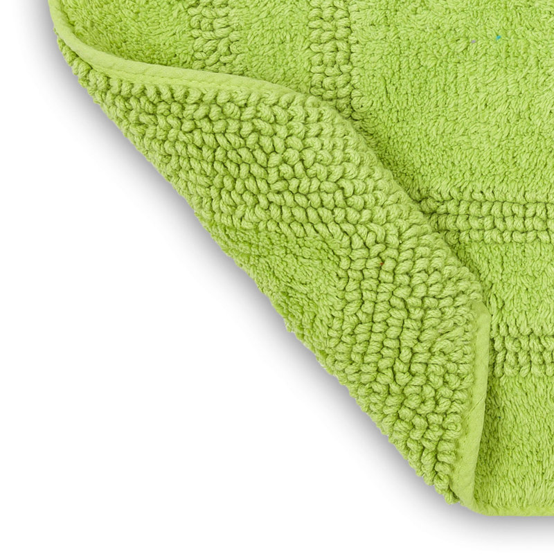 Kail Plush Stain/Fade Resistant Machine Washable Bath Mat, Fiesta Lime, 21" W x 34" L