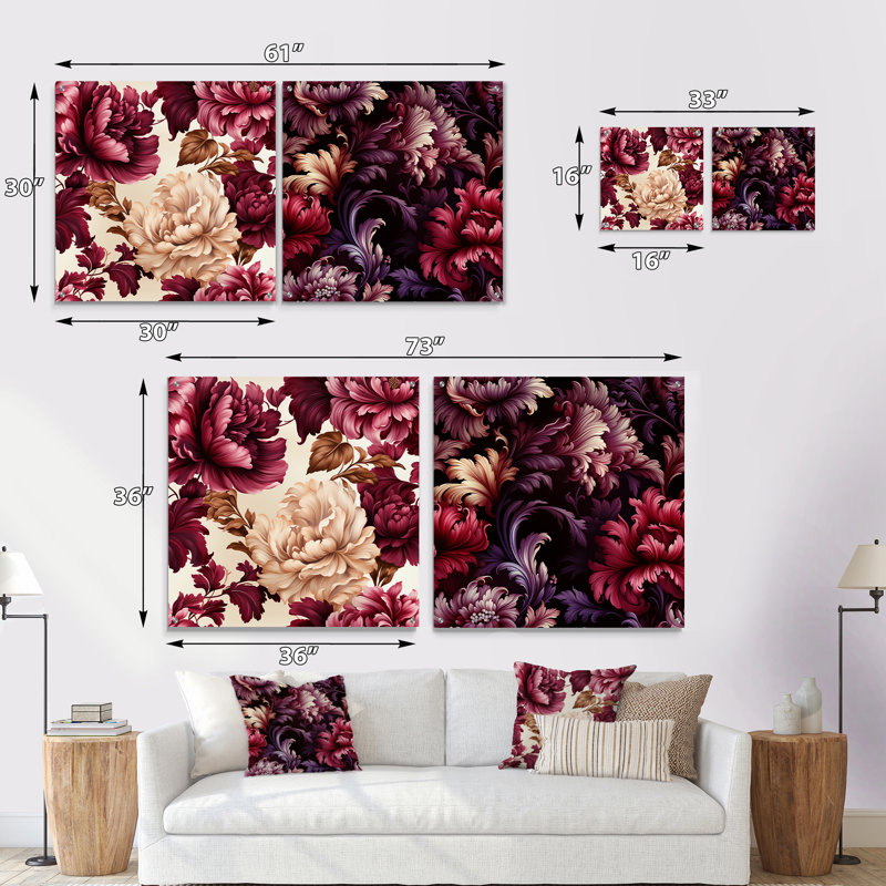 Regency Damask Grandeur Victorian, H 36 po x l 73 po