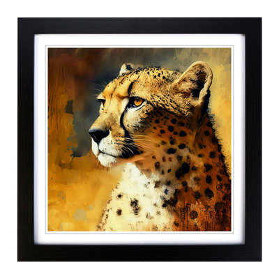 Cheetah Post-Impressionism - Framed Print
