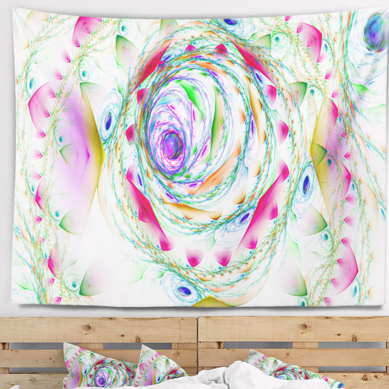 Tapisserie florale multicolore, H 68 po x l 80 po