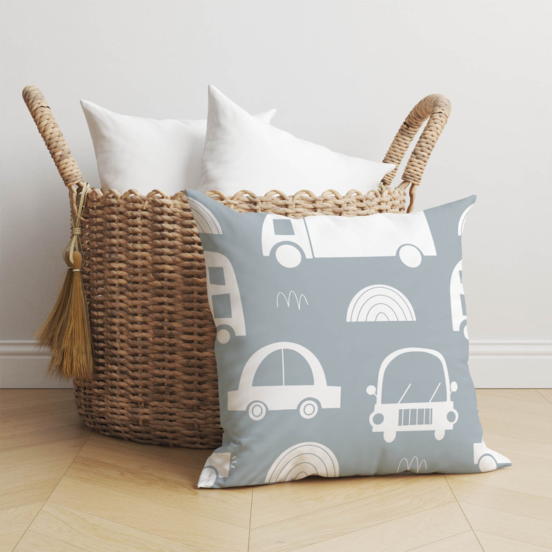 Traffic Throw Pillow, 16"H x 16"W, Slate Blue