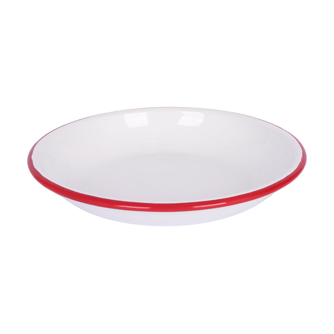 Argon Tableware White Enamel Pasta Bowl - 20Cm - Red - Red - Image 6