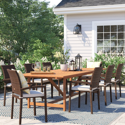 Alyisa Rectangular 8 - Person 79" Long Dining Set with Cushions