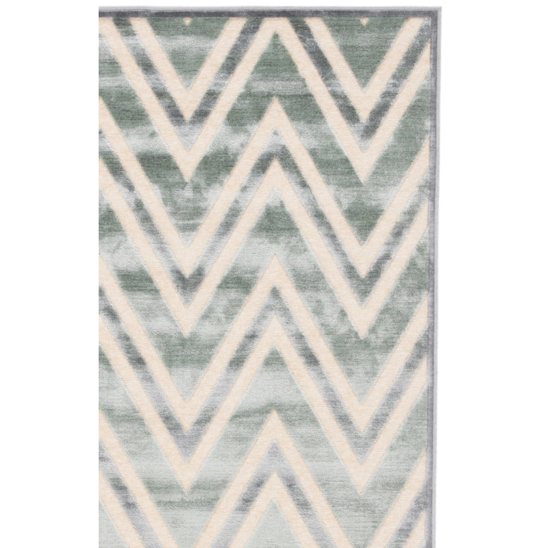 Tapis à chevrons Haileymarie, Rectangle 2 pi 7 po x 4 pi