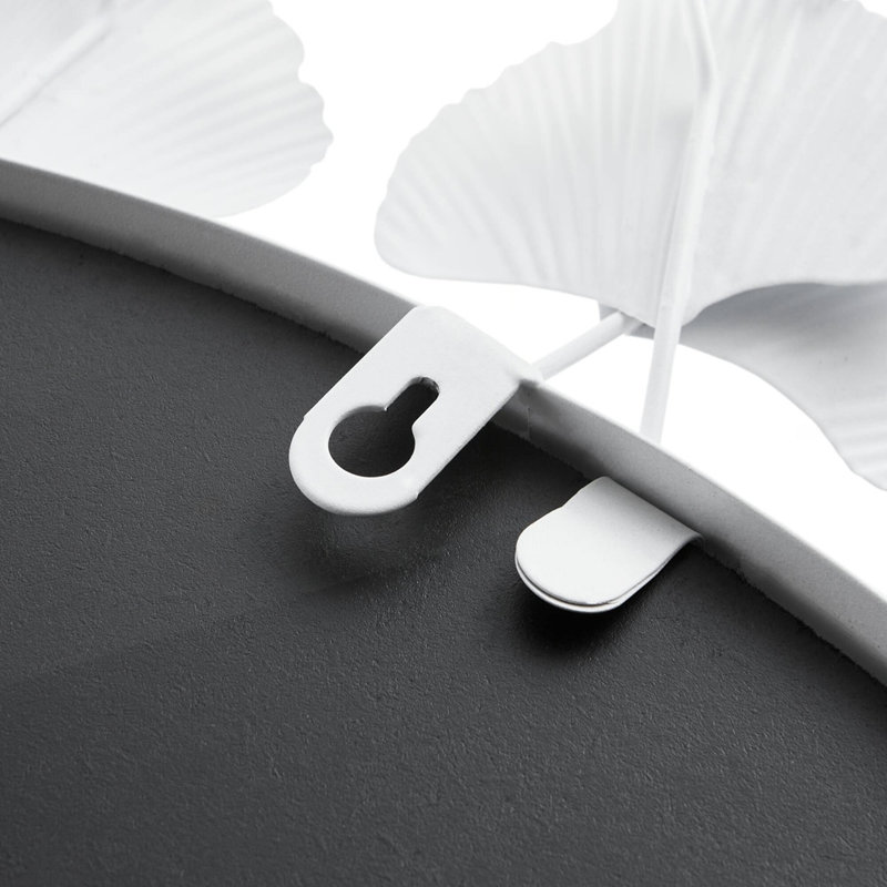 Miroir mural rond 30,5 "Gingko, Blanc