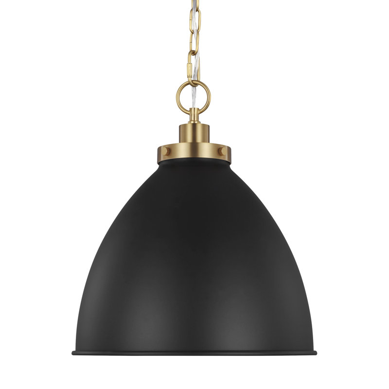 Luminaire suspendu en forme de dôme à 1 lumière Pallini Arnell par Chapman & Myers, Bronze brillant, Noir minuit
