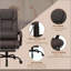 Fauteuil de bureau à massage à haut dossier avec 6 points de vibration, fauteuil de bureau réglable en hauteur, fauteuil de bureau inclinable avec repose-pieds rétractable et télécommande-125773669