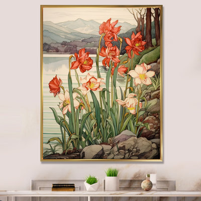 Tulipes rouges en fleurs - Illustration rétro I - impression