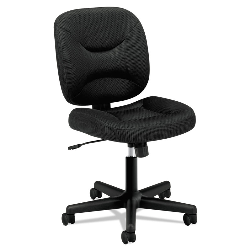 HON ValuTask Armless Desk Chair, Padded Mesh Low Back, Ergonomic Tilt-Tension Recline Control