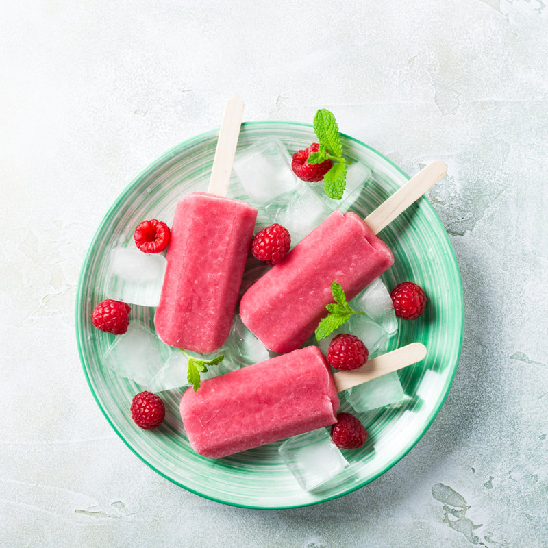 " Homemade Raspberry Popsicles ", 12" H x 12" W  