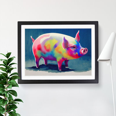 Watercolour Pig Vol.1 Abstract 1 Piece Single Picture Frame Painting