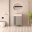 Meuble-lavabo à tablettes ouvertes de 21,6 po avec lavabo et porte en céramique, armoire de rangement à tablettes ouvertes sur le côté gauche-936039971