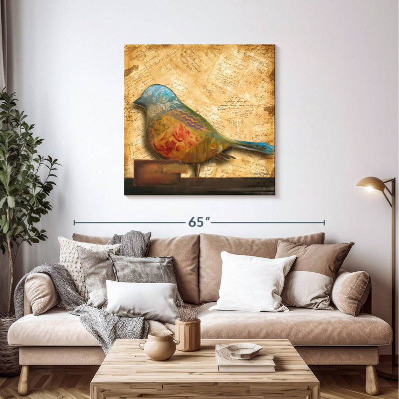 Brampt Bird Of Collage I, 39" H x 39" W