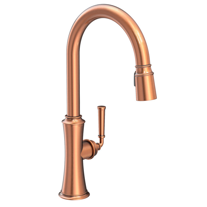 Stripling Single Handle Pull Down Kitchen Faucet, Antique Copper