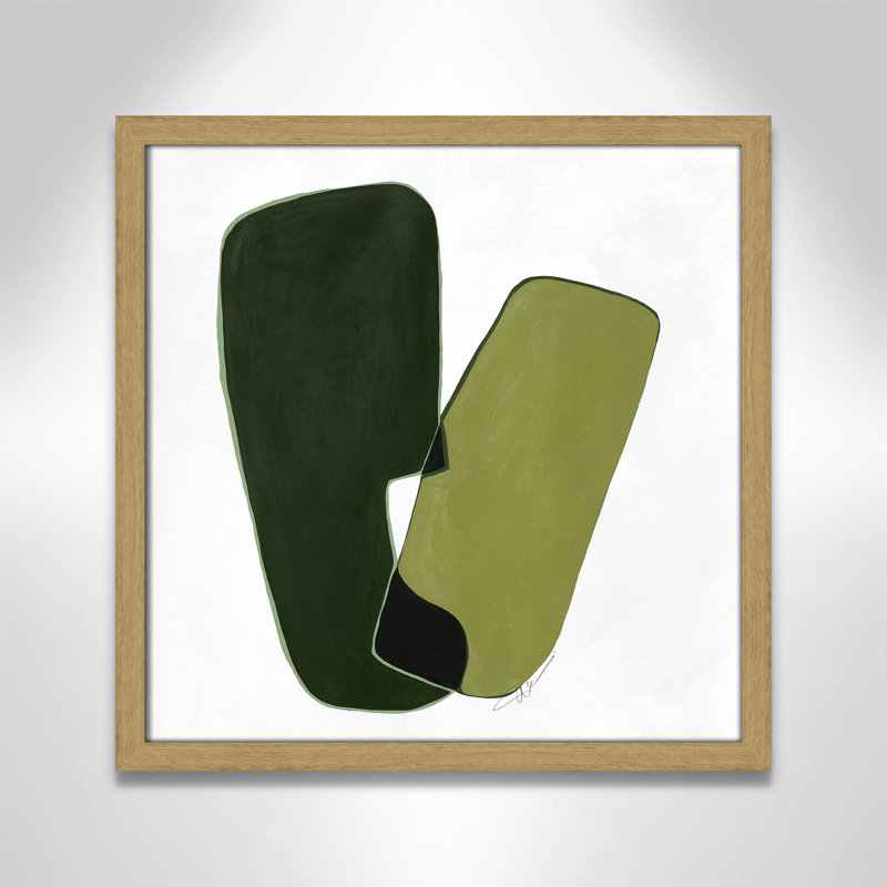 «Unity Green II» par Casa Fine Arts, H 17 po x l 17 po x P 0,75 po, Impression encadrée naturelle sans passe-partout