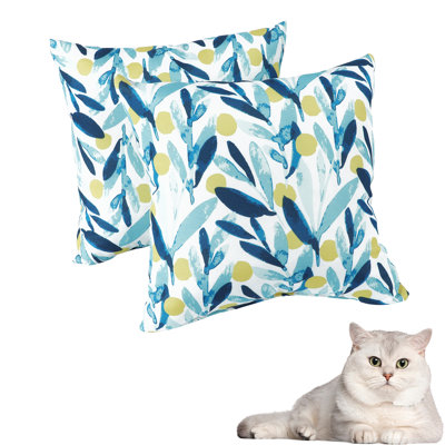 2 Pack Throw Pillows, Fade-Resistant Patio Cushions, Soft & Comfortable Decorative Pillow Covers 18X18 Inch