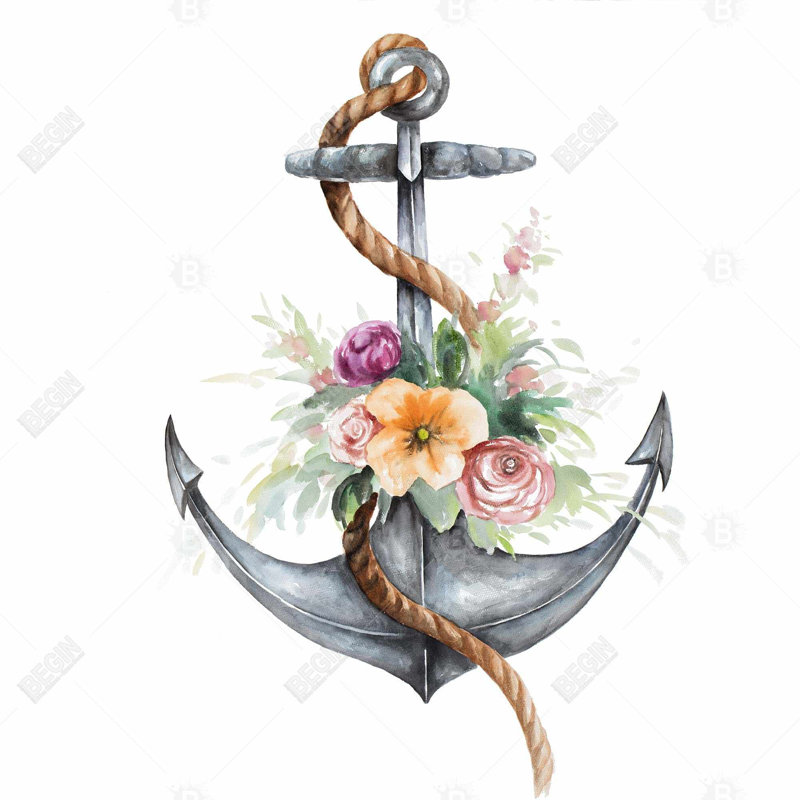 " Boat Anchor With Flowers "