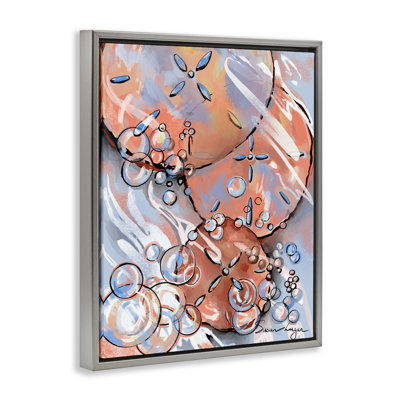 Abstract Brown Sand Dollars Floating Frame, design by Susan Lugar