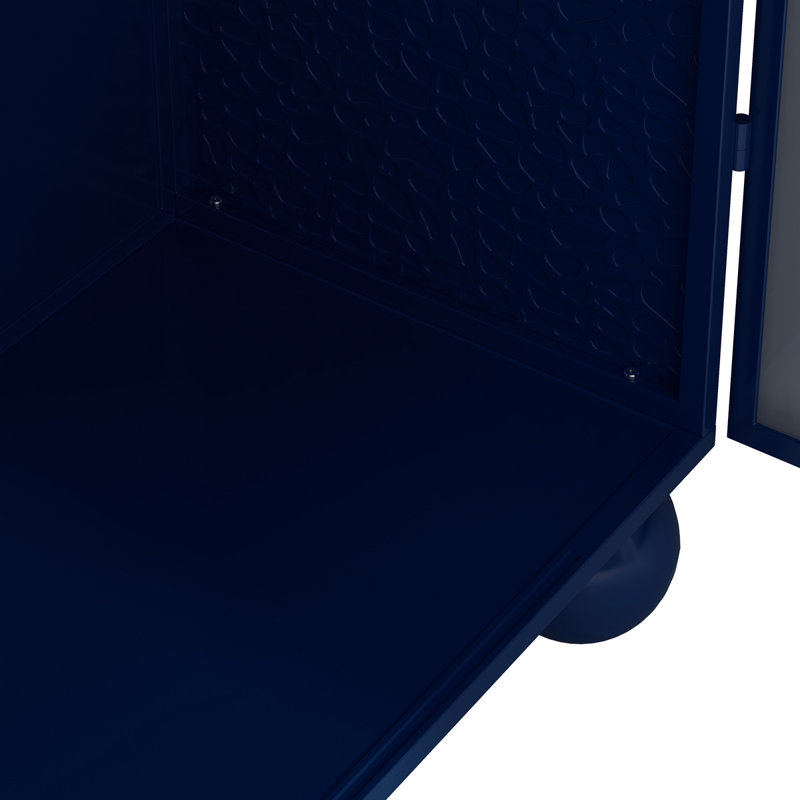 Floor-To-Ceiling Glass Storage Cabinet, Blue