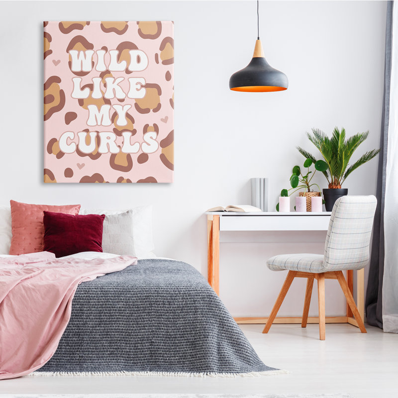 Motif léopard Wild Like My Curls, H 48 po x l 36 po, Toile tendue