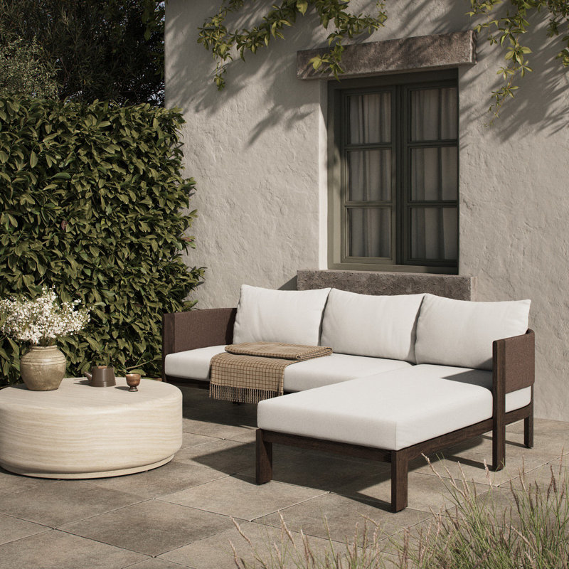 Delancy Outdoor 2PC Sectional-LAF Chaise-Arashi Salt, Right Hand Facing