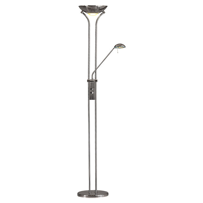 Tracee 183cm Torchiere Floor Lamp, Satin Silver