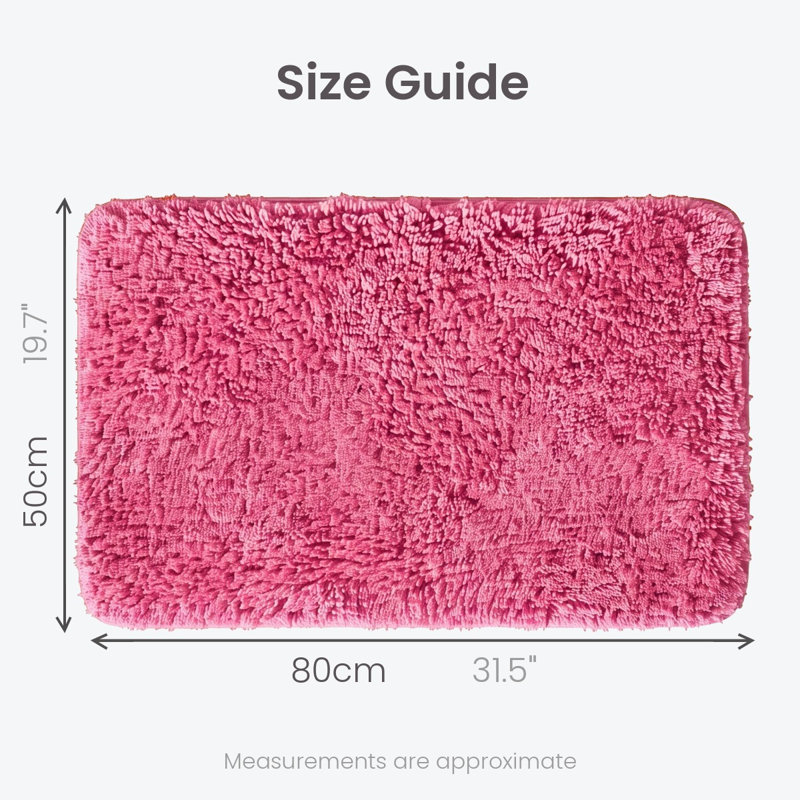Jordan Microfibre Non Slip Bath Mat, Rose