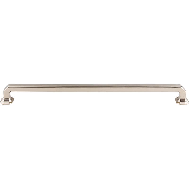 Emerald Bar pull, Polished Nickel, 12" Center to Center