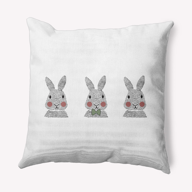 Housse de coussin d'extérieur carré Bunny, Laurier vert, 18 po x 18 po